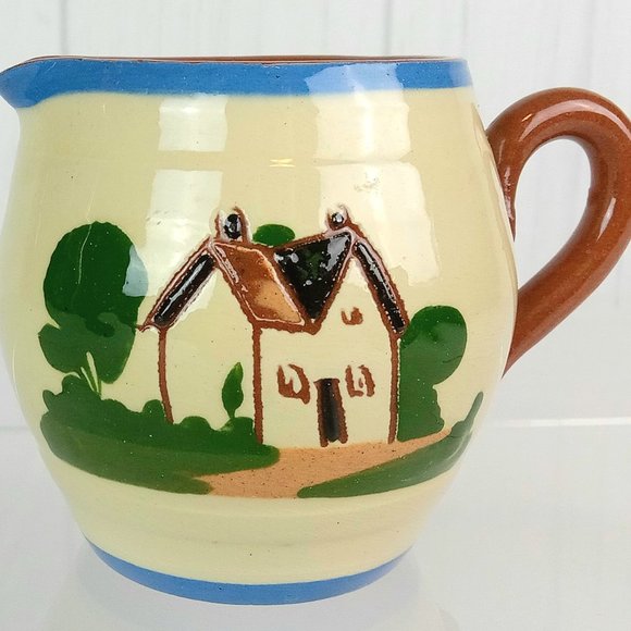 Vintage 1920's Royal Watcombe Torquay Pottery Motto Cream Pitcher - Picture 1 of 10